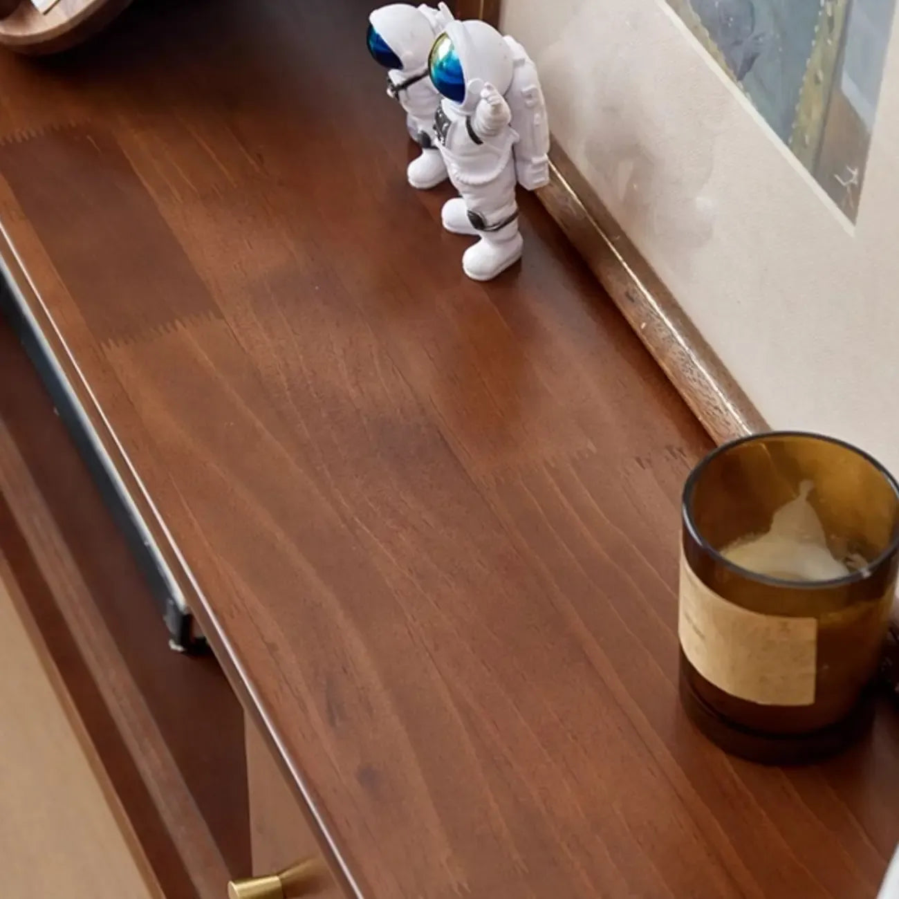 Modern Wood TV Stand with Storage, Cable Management