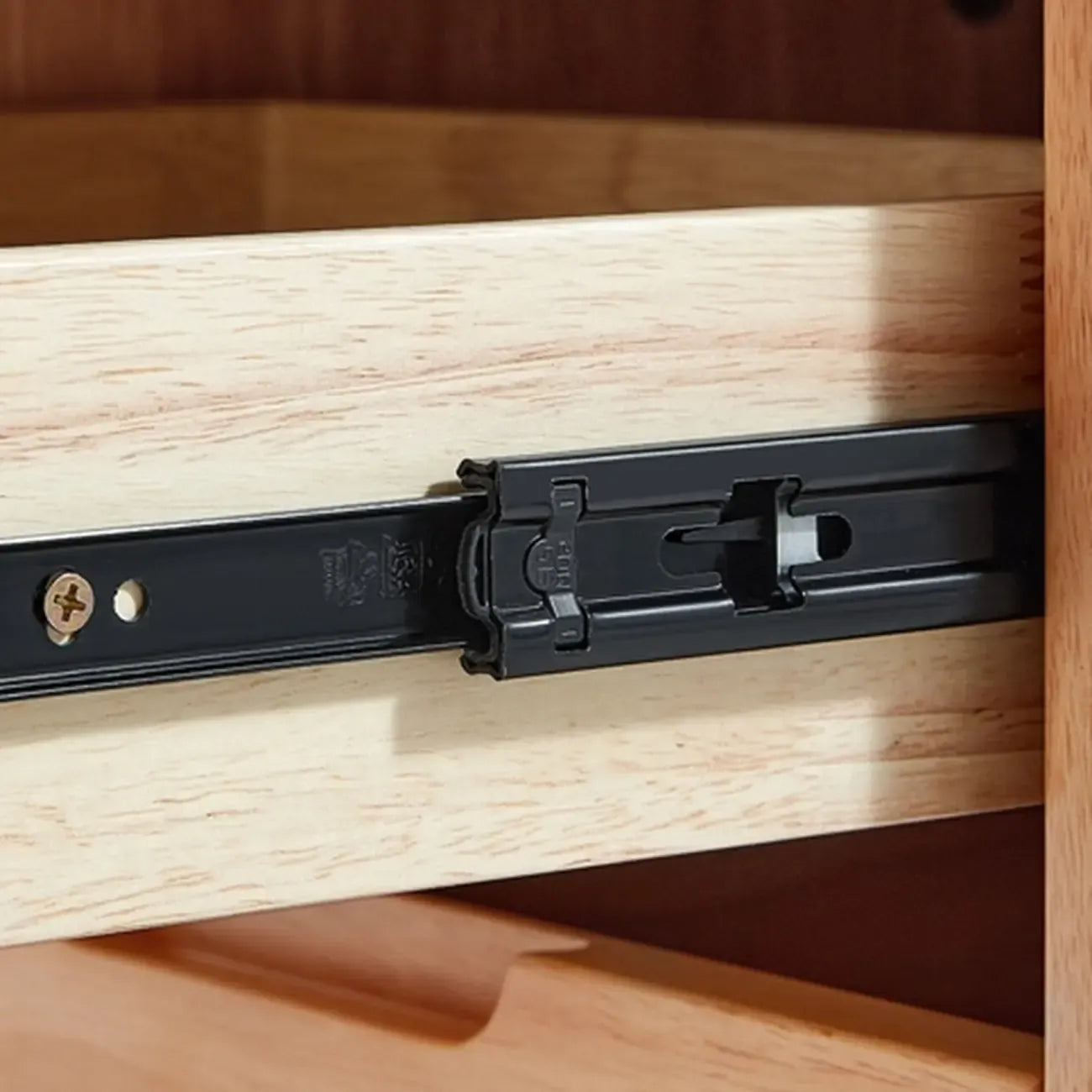 Scandinavian Natural Finish 2-Layer Wood Nightstand