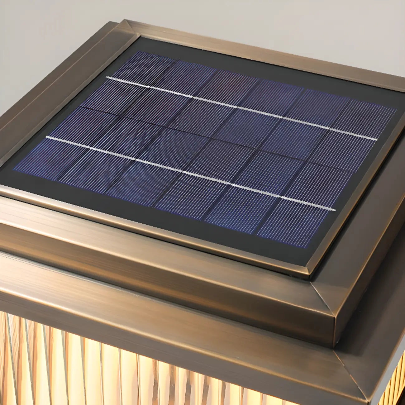 Rustic Bronze Metal Square Solar Outdoor Post Lights