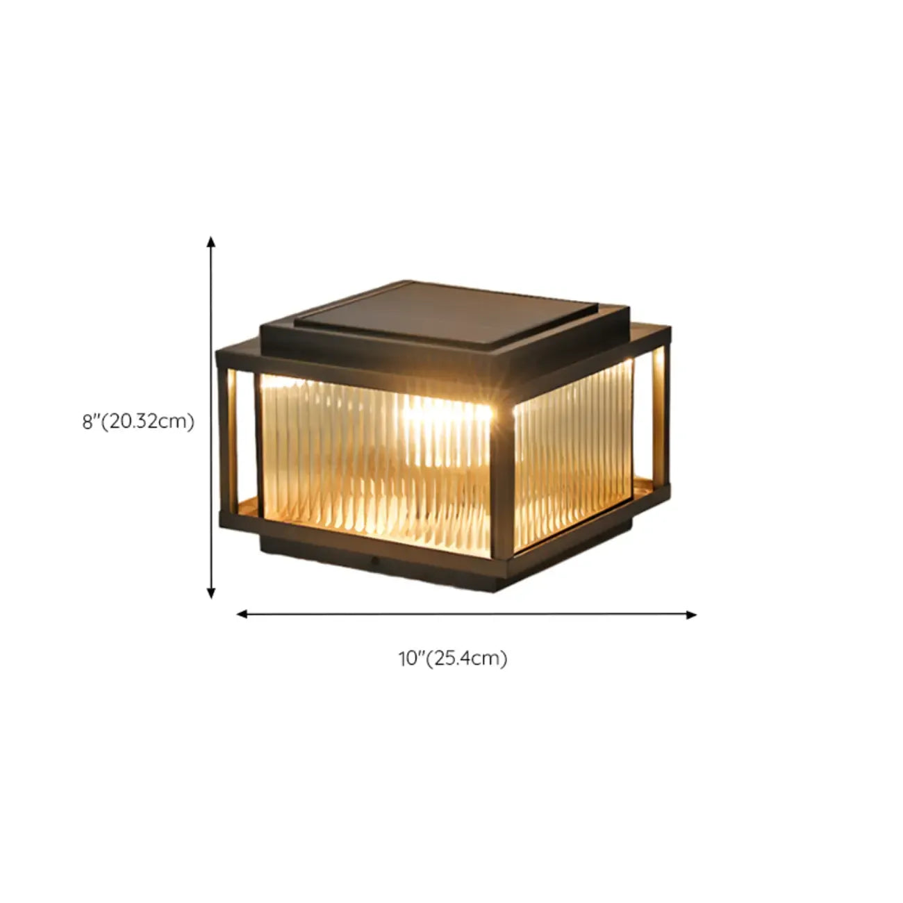 Rustic Bronze Metal Square Solar Outdoor Post Lights