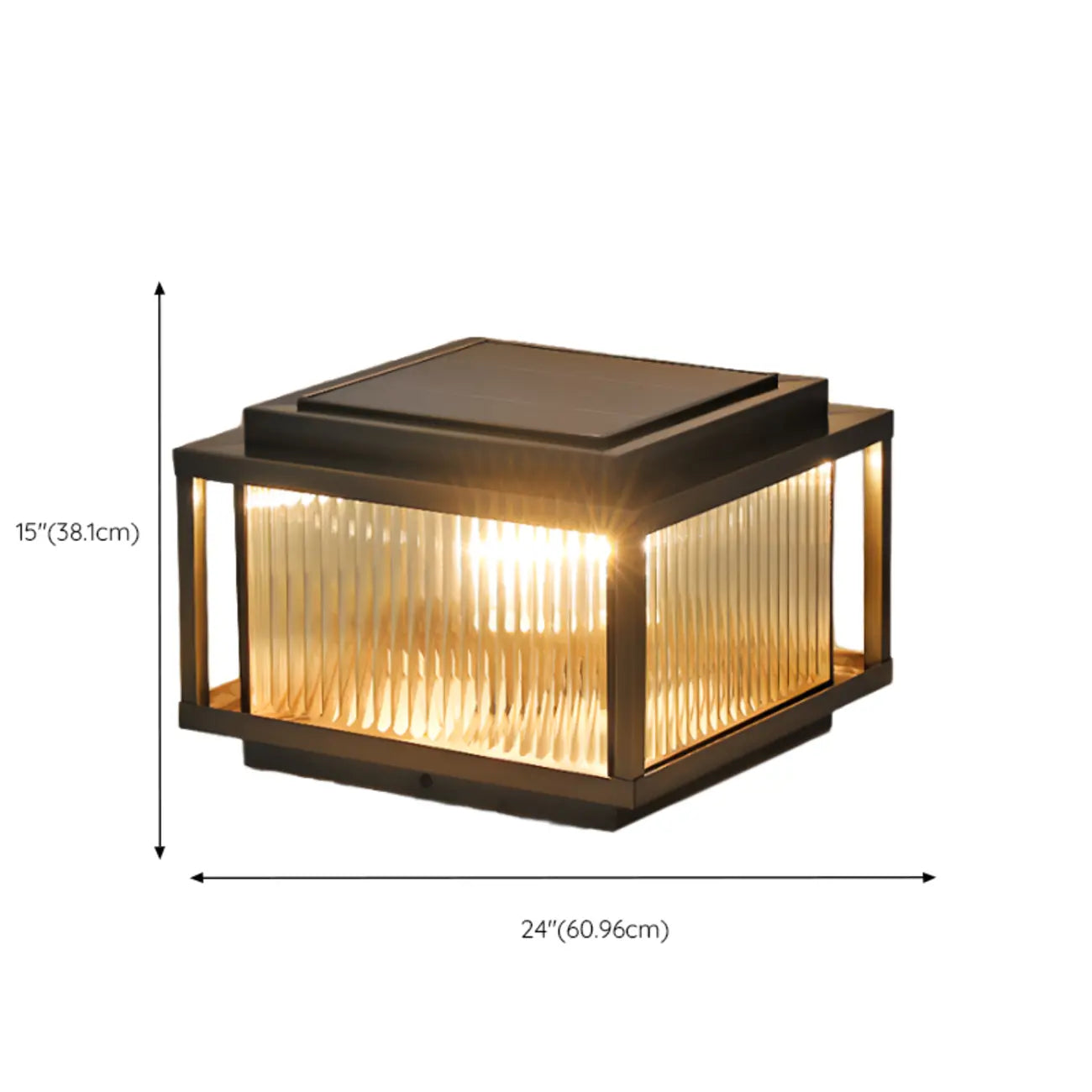 Rustic Bronze Metal Square Solar Outdoor Post Lights