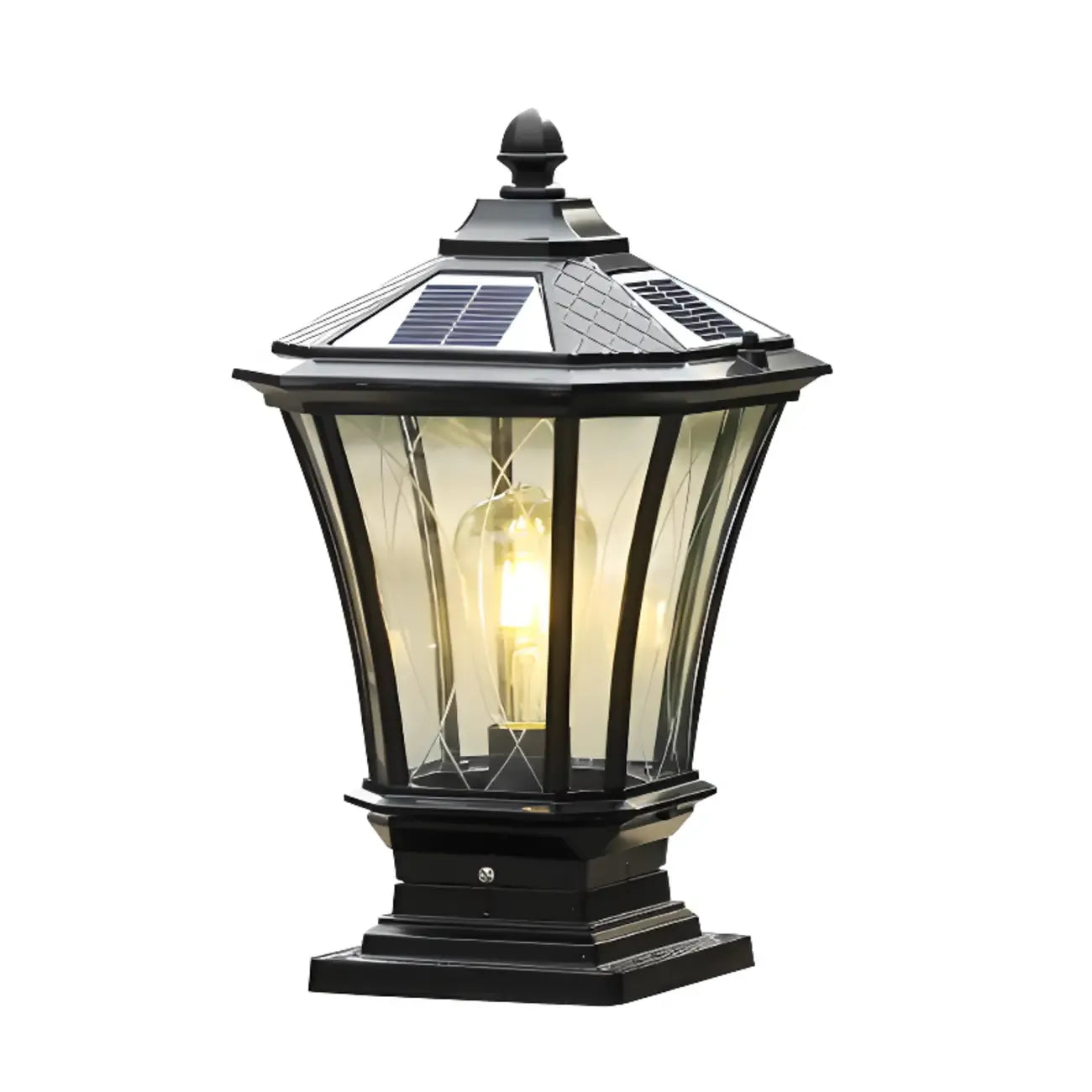 Gerden Decor Retro Black Flared Solar Outdoor Post Lights