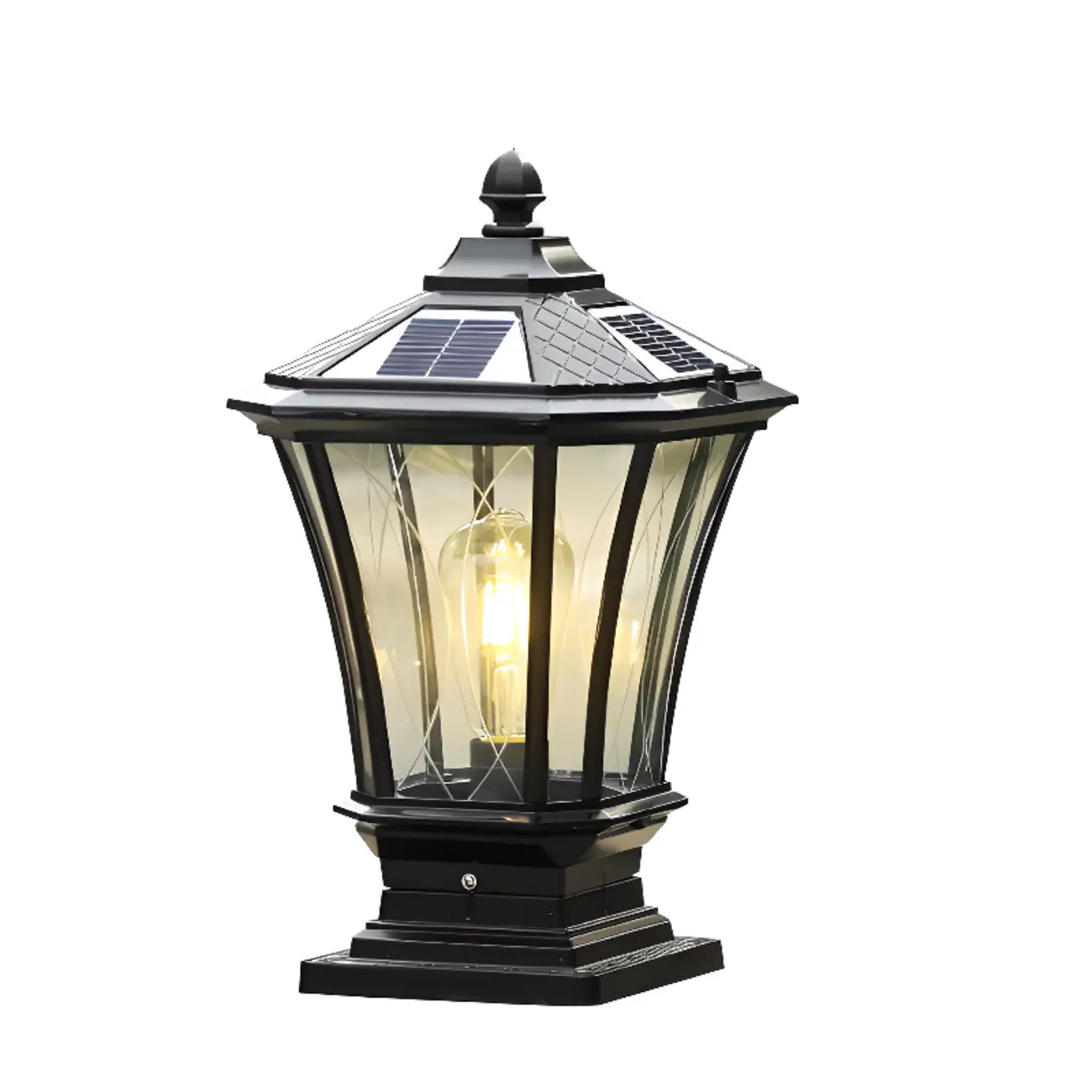 Gerden Decor Retro Black Flared Solar Outdoor Post Lights