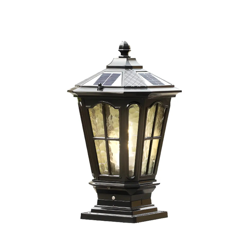 Gerden Decor Retro Black Flared Solar Outdoor Post Lights