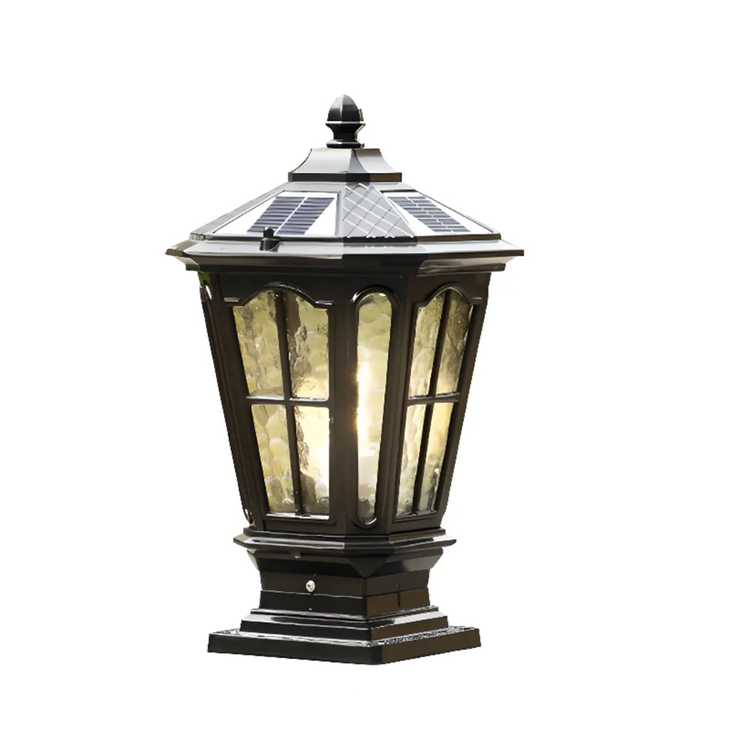 Gerden Decor Retro Black Flared Solar Outdoor Post Lights