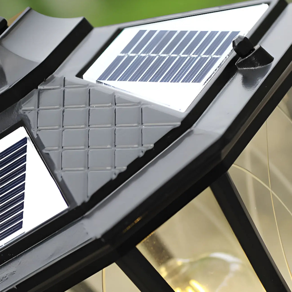 Gerden Decor Retro Black Flared Solar Outdoor Post Lights