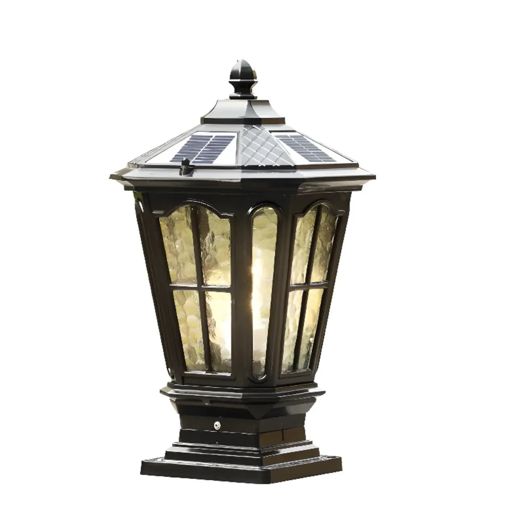 Gerden Decor Retro Black Flared Solar Outdoor Post Lights