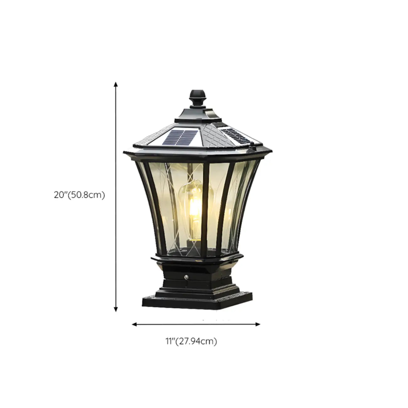 Gerden Decor Retro Black Flared Solar Outdoor Post Lights
