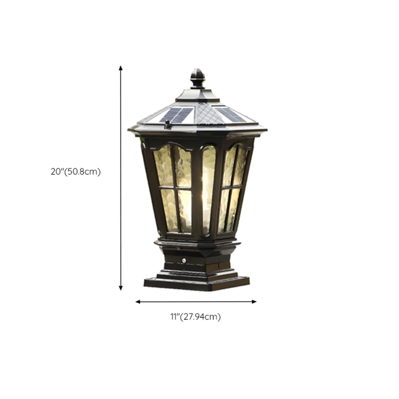 Gerden Decor Retro Black Flared Solar Outdoor Post Lights