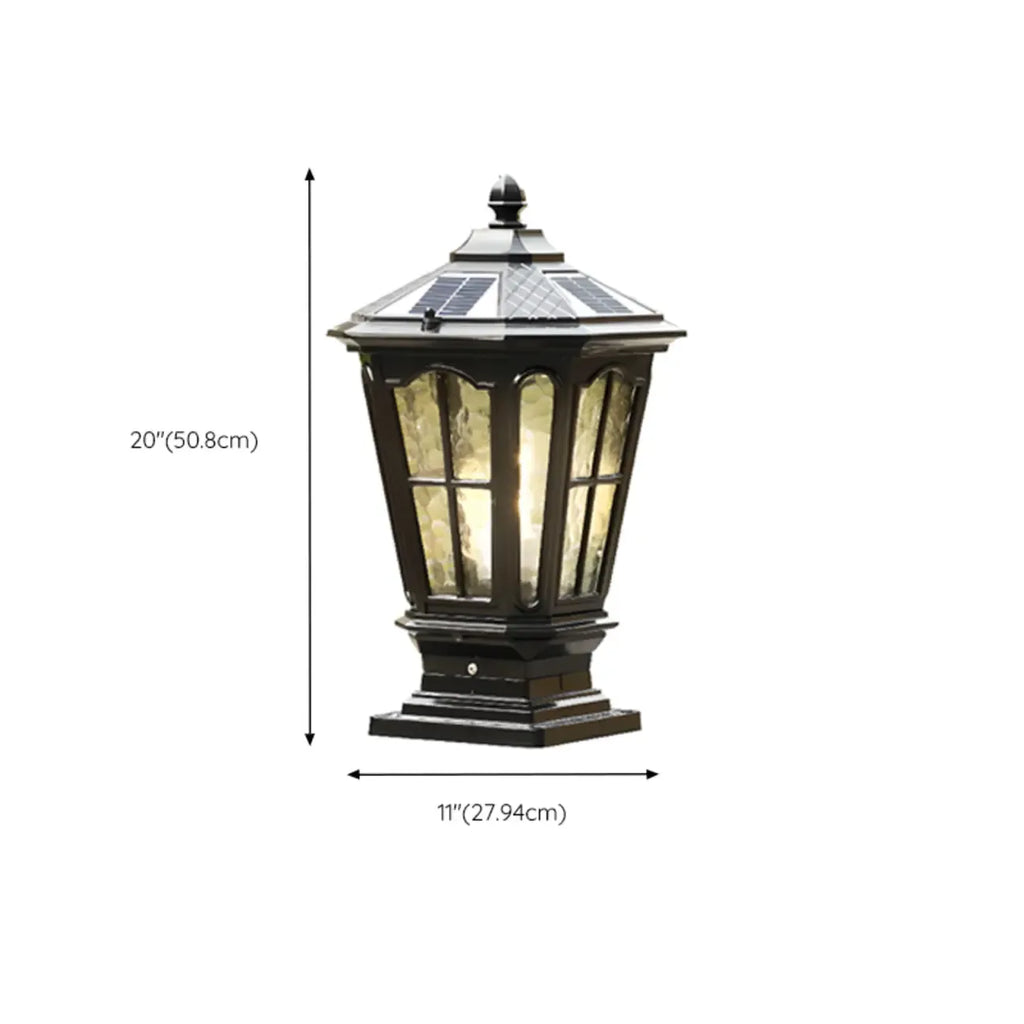 Gerden Decor Retro Black Flared Solar Outdoor Post Lights