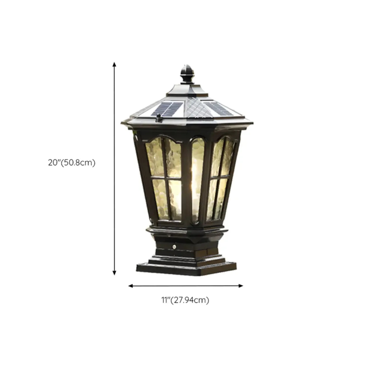 Gerden Decor Retro Black Flared Solar Outdoor Post Lights
