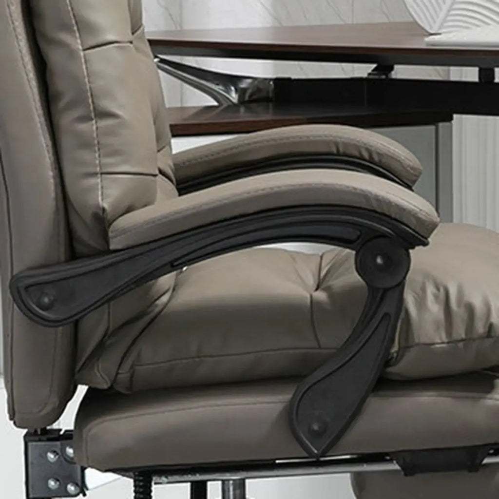Reclining Black Leather Upholstered Office Chair