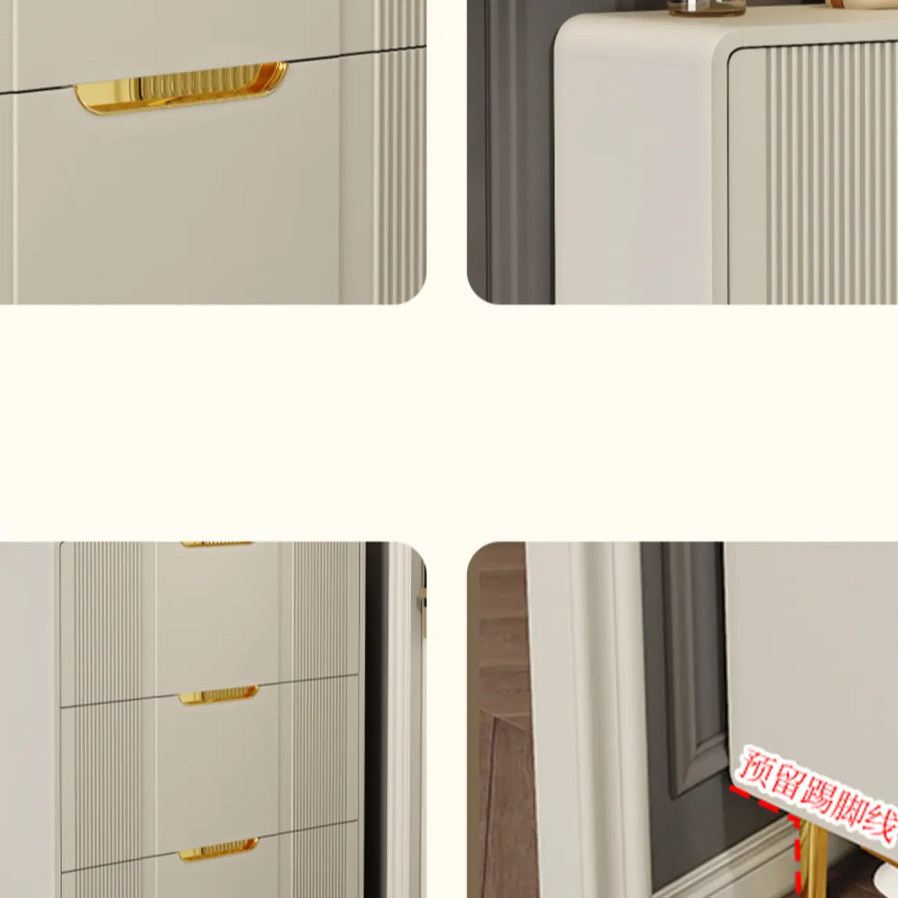 Slim White Drop-Front Shoe Cabinet for Entryway