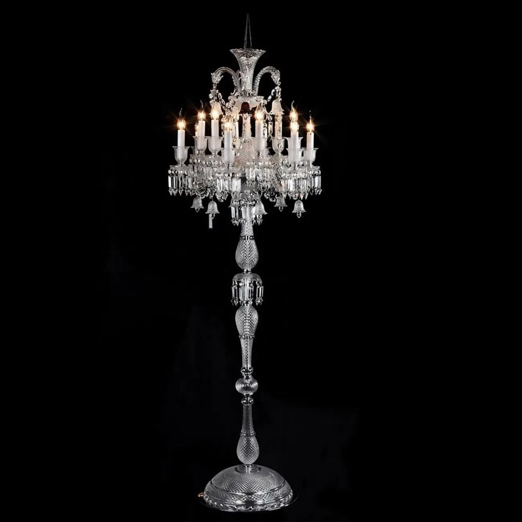 Traditional Luxurious Crystal Candelabra Floor Lamp