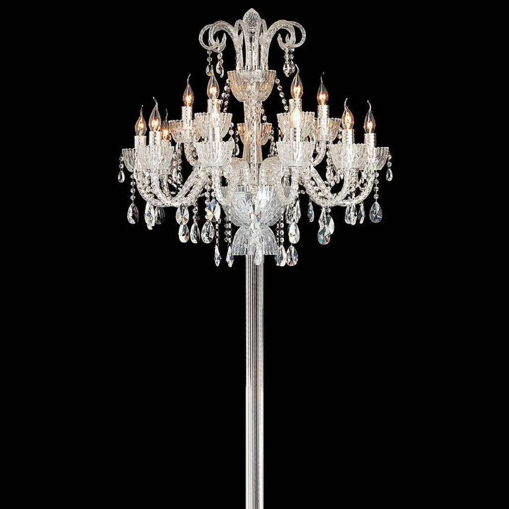 Traditional Luxurious Crystal Candelabra Floor Lamp
