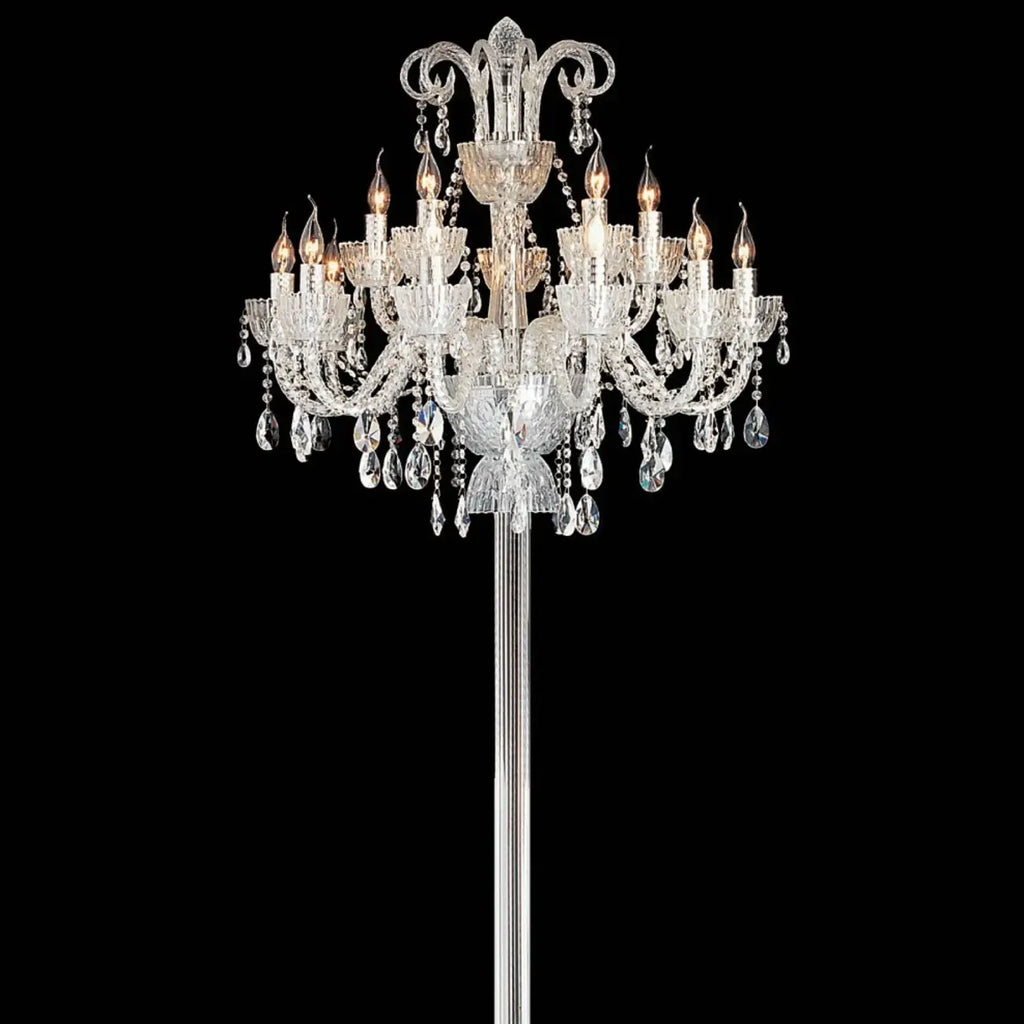 Traditional Luxurious Crystal Candelabra Floor Lamp