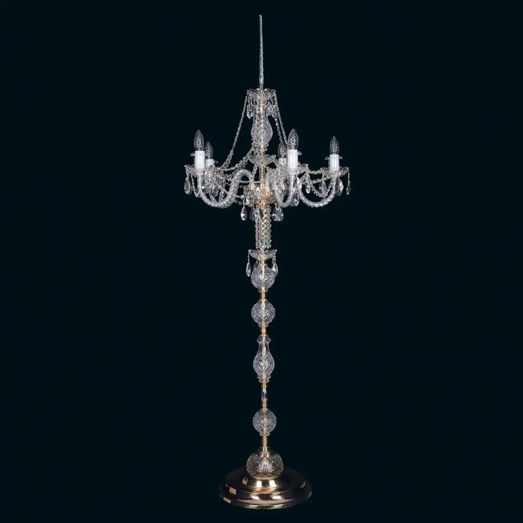 Traditional Luxurious Crystal Candelabra Floor Lamp