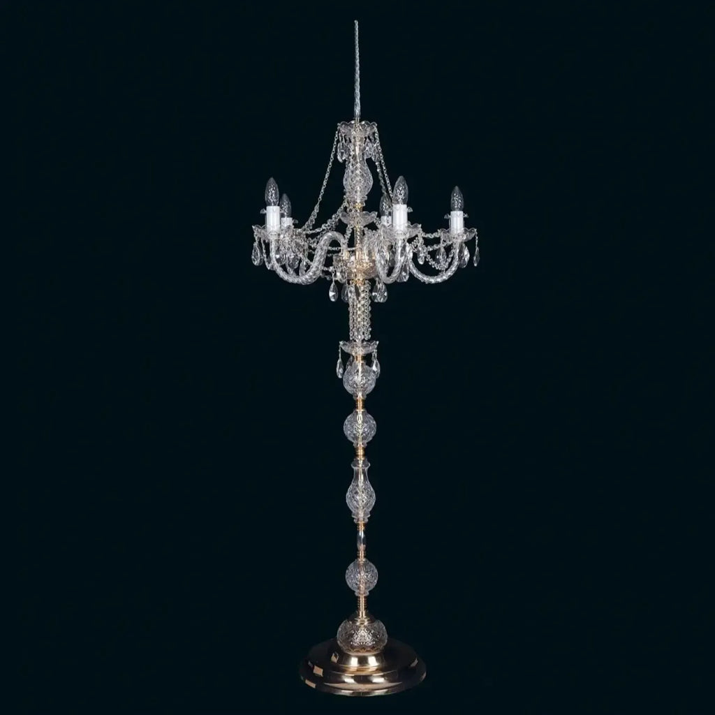 Traditional Luxurious Crystal Candelabra Floor Lamp
