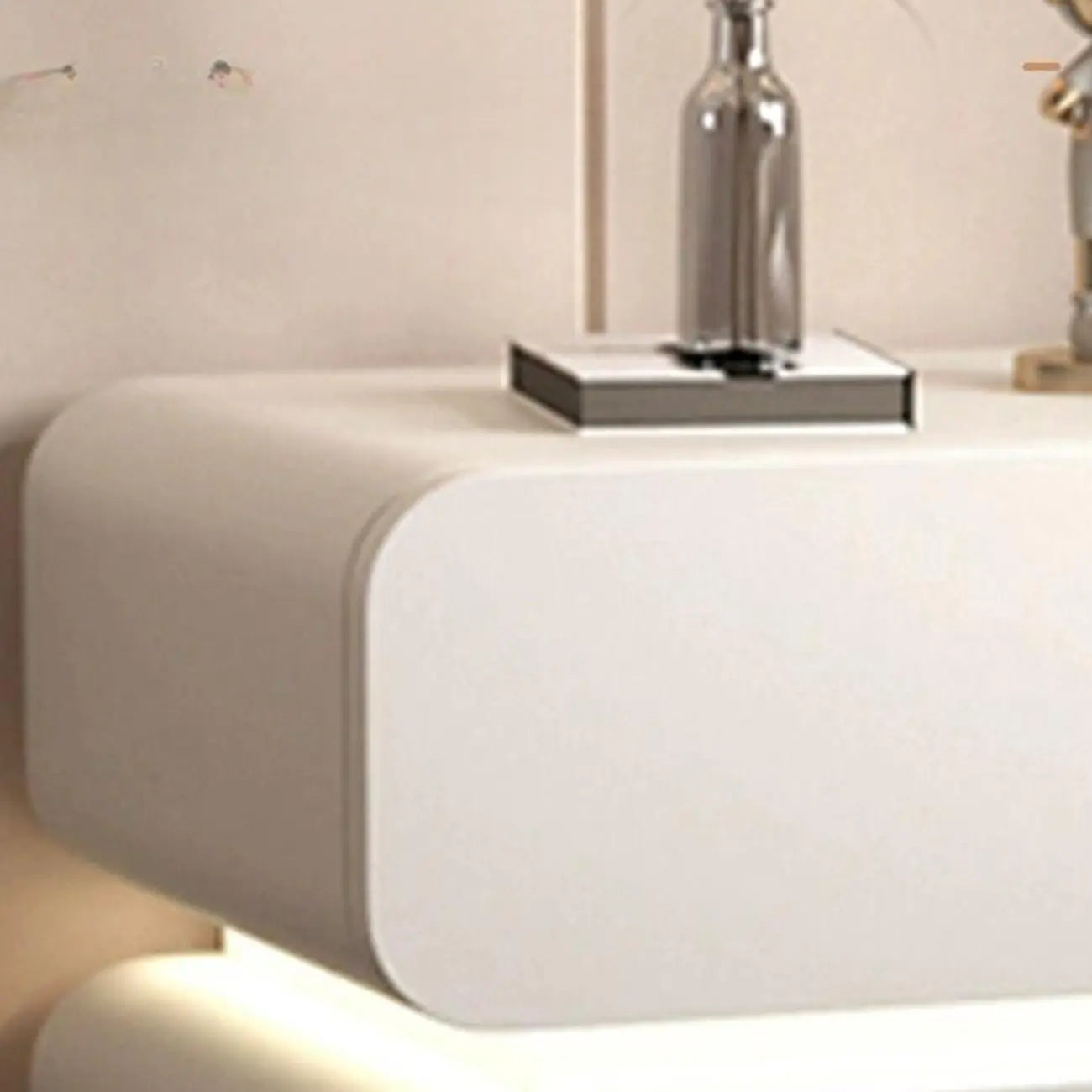 Modern Wood White Lighting 2-Drawer Nightstand