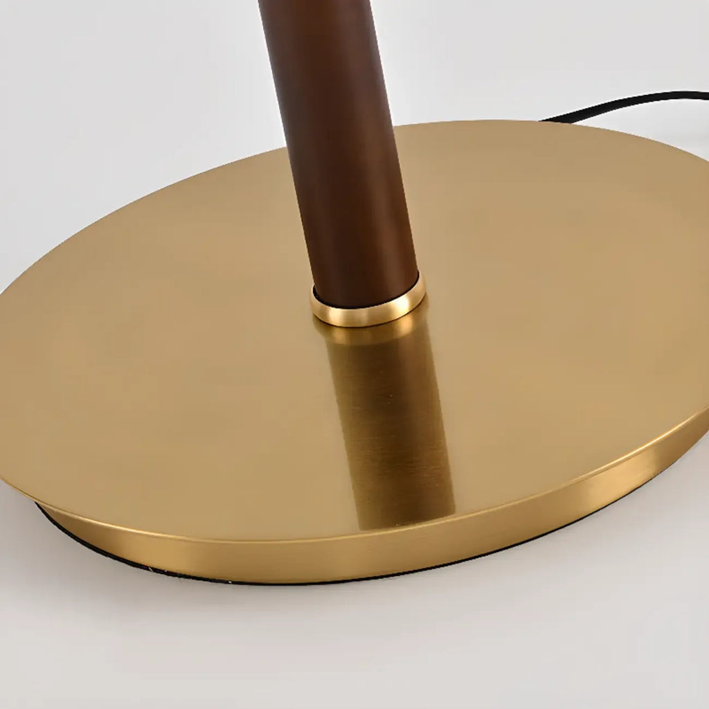 Modern 3-Light Walnut Wood Floor Lamp with Glass Shade