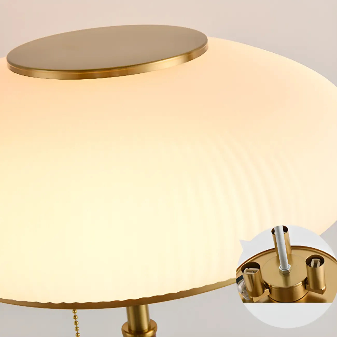 Modern 3-Light Walnut Wood Floor Lamp with Glass Shade