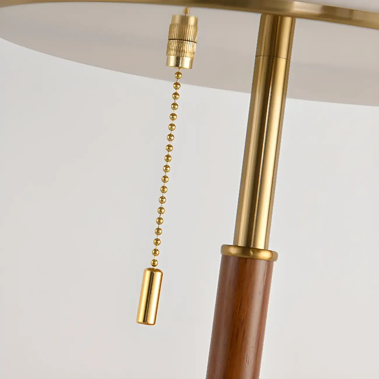 Modern 3-Light Walnut Wood Floor Lamp with Glass Shade