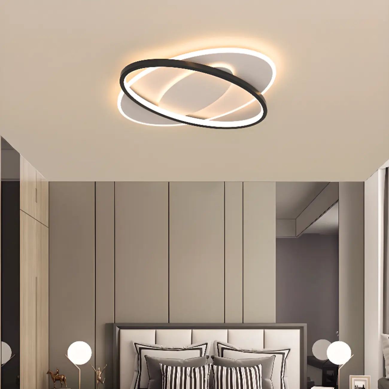 3-Light Flush Mount Ceiling Light with Dimmable & Remote