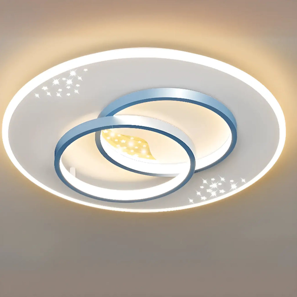 3-Light Flush Mount Ceiling Light with Dimmable & Remote