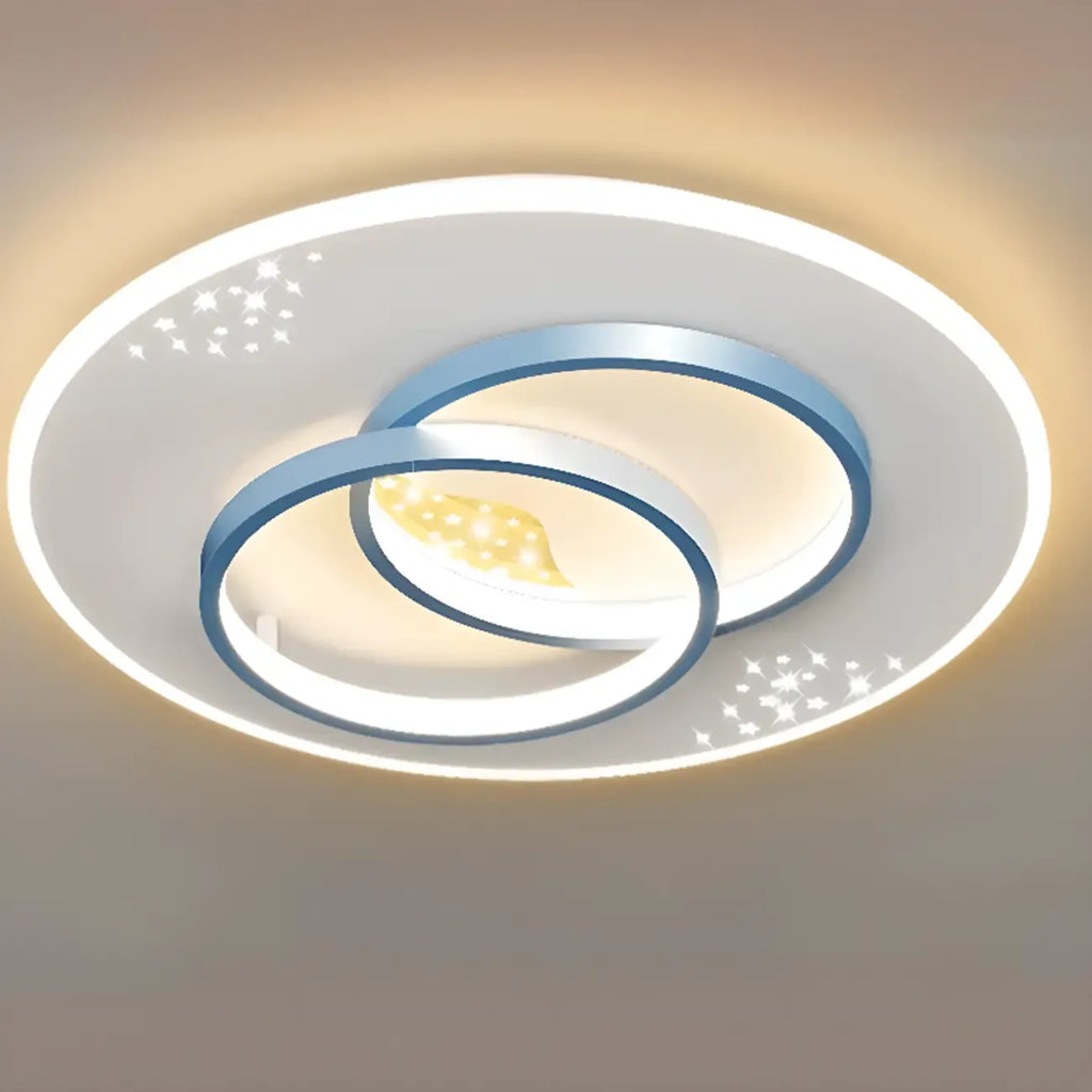 3-Light Flush Mount Ceiling Light with Dimmable & Remote