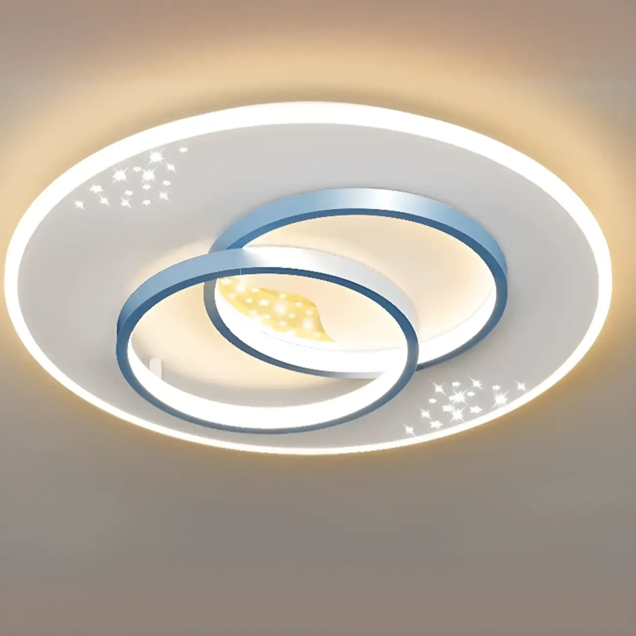 3-Light Flush Mount Ceiling Light with Dimmable & Remote