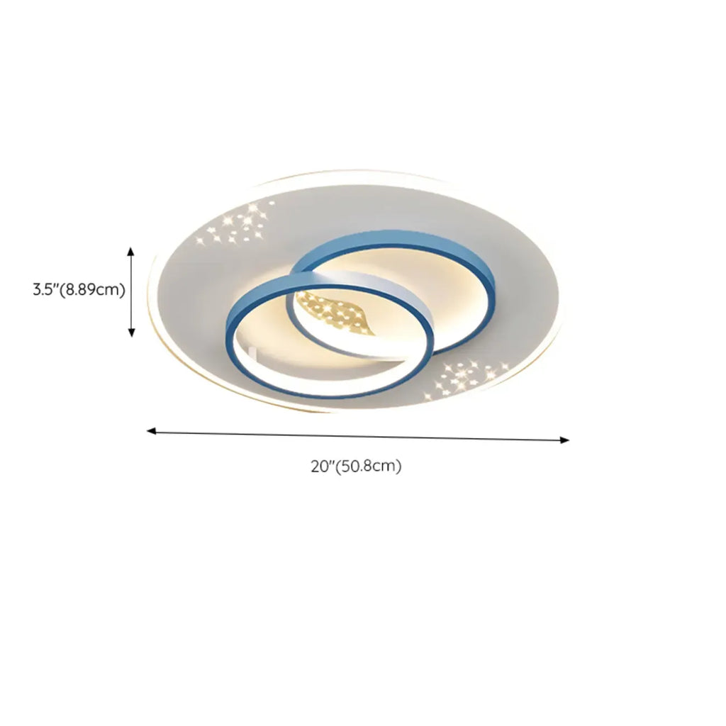 3-Light Flush Mount Ceiling Light with Dimmable & Remote