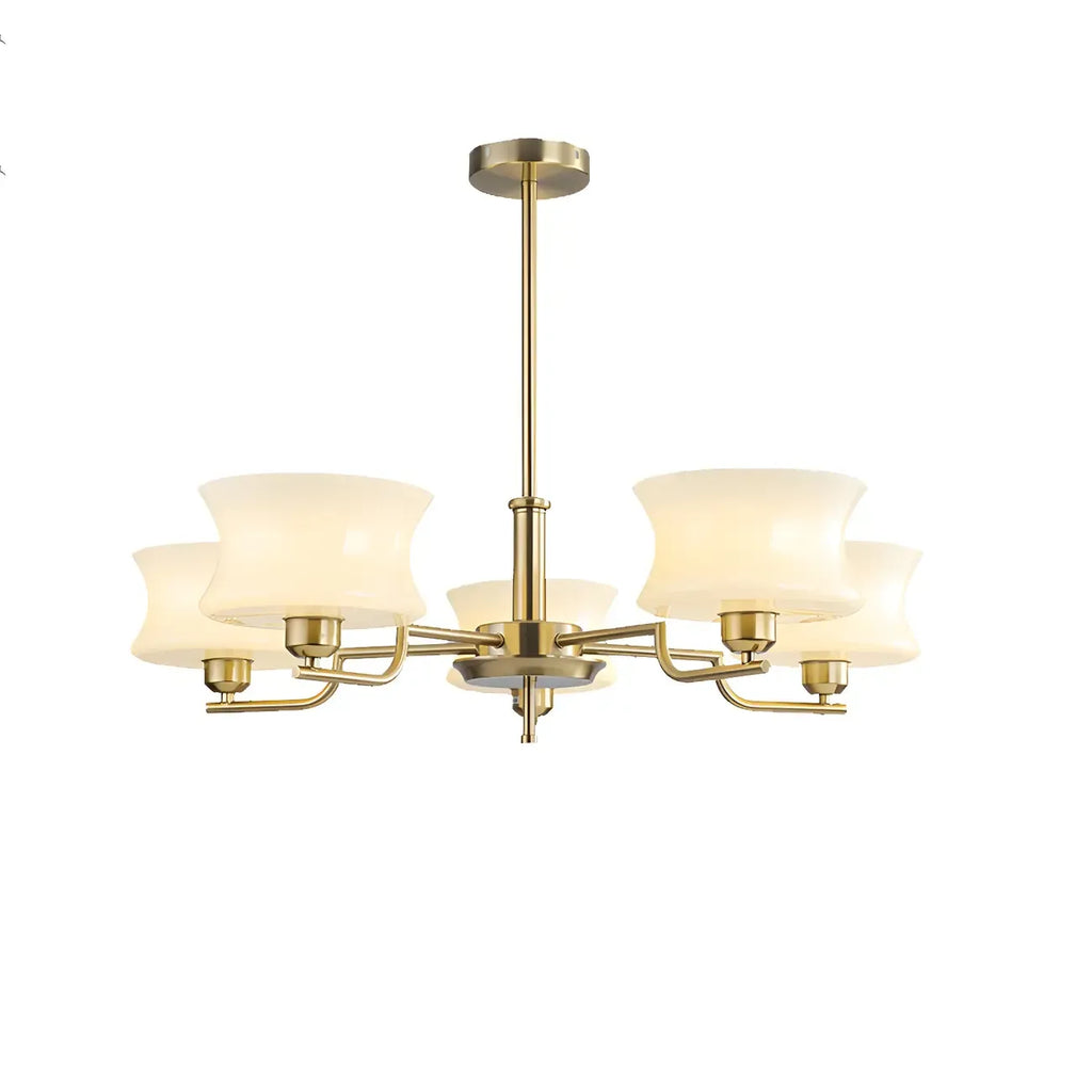Modern Elegant 3-5 Lights Beige Glass Large Chandelier