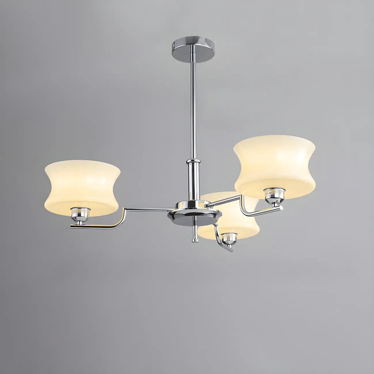 Modern Elegant 3-5 Lights Beige Glass Large Chandelier