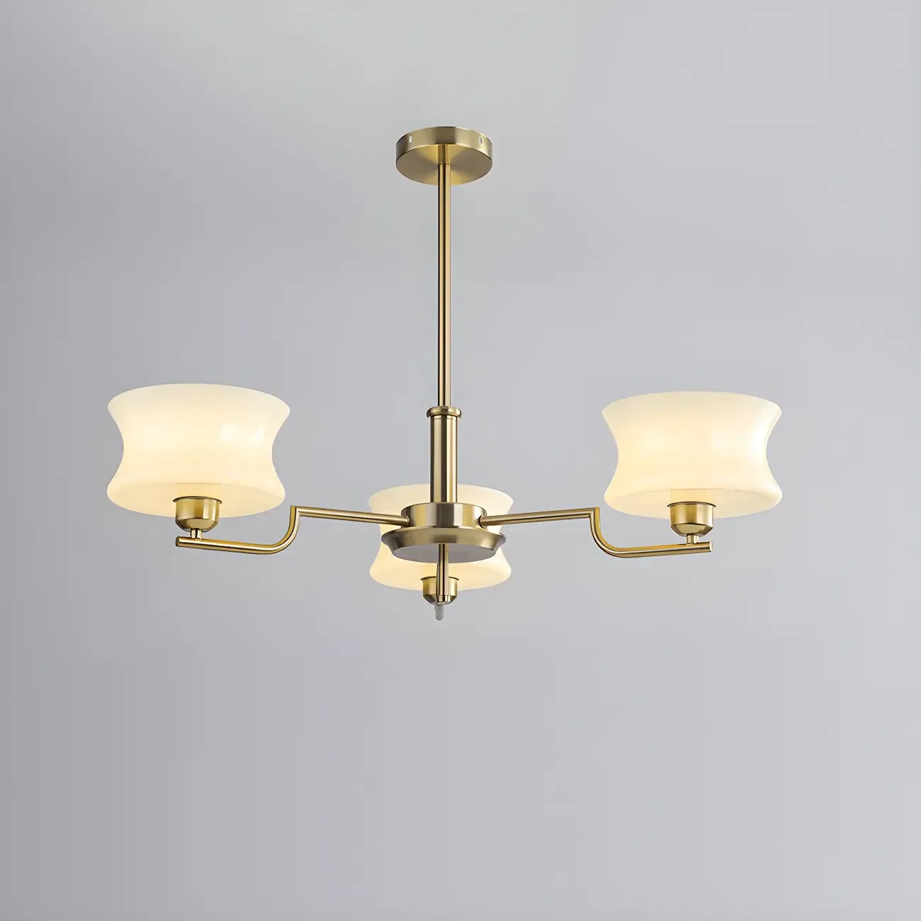 Modern Elegant 3-5 Lights Beige Glass Large Chandelier