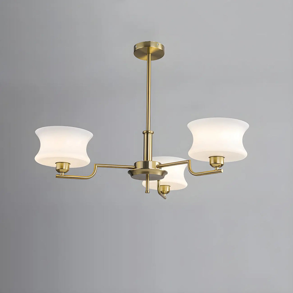 Modern Elegant 3-5 Lights Beige Glass Large Chandelier