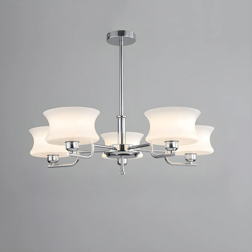 Modern Elegant 3-5 Lights Beige Glass Large Chandelier