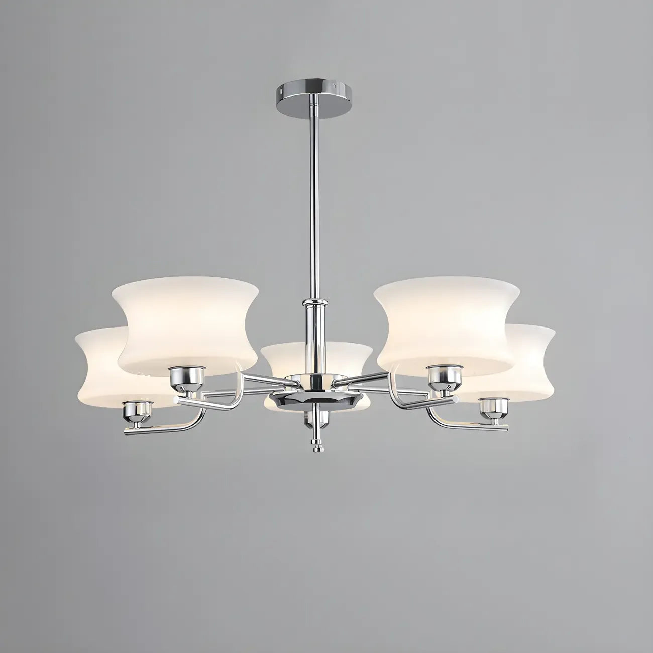 Modern Elegant 3-5 Lights Beige Glass Large Chandelier