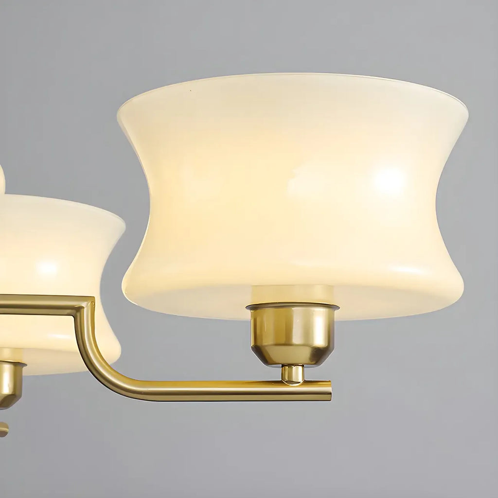 Modern Elegant 3-5 Lights Beige Glass Large Chandelier