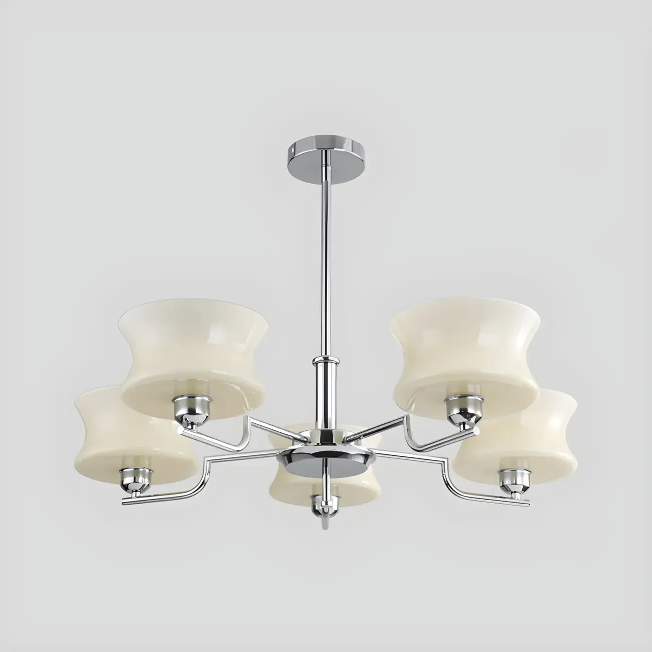 Modern Elegant 3-5 Lights Beige Glass Large Chandelier