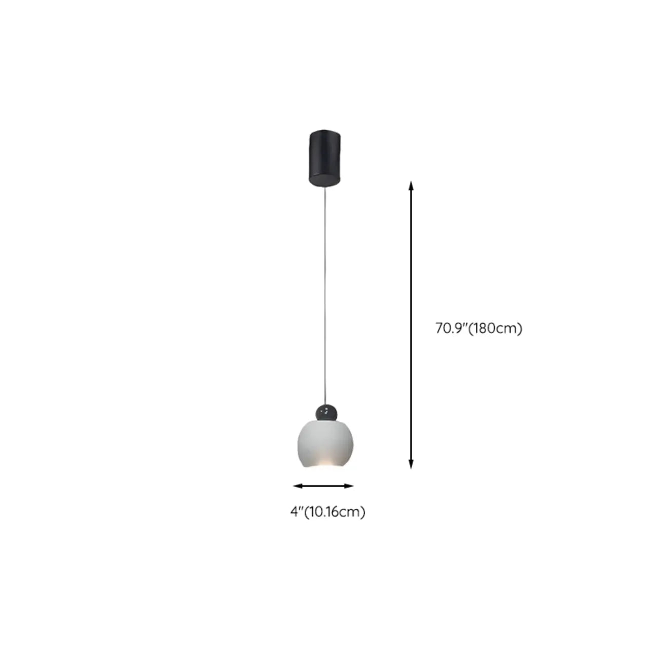 Modern Glass Globe LED Bedroom Hanging Pendant Light