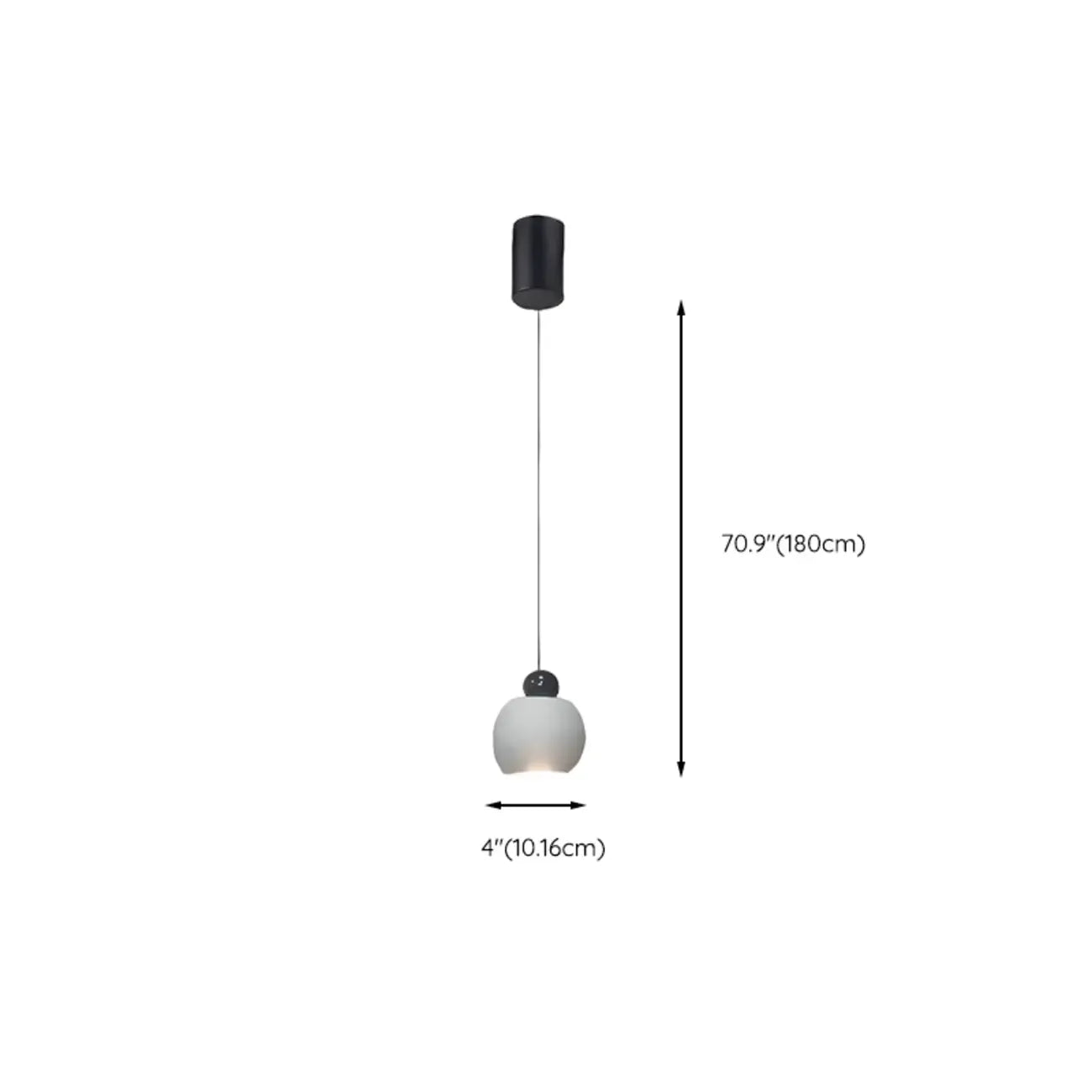 Modern Glass Globe LED Bedroom Hanging Pendant Light