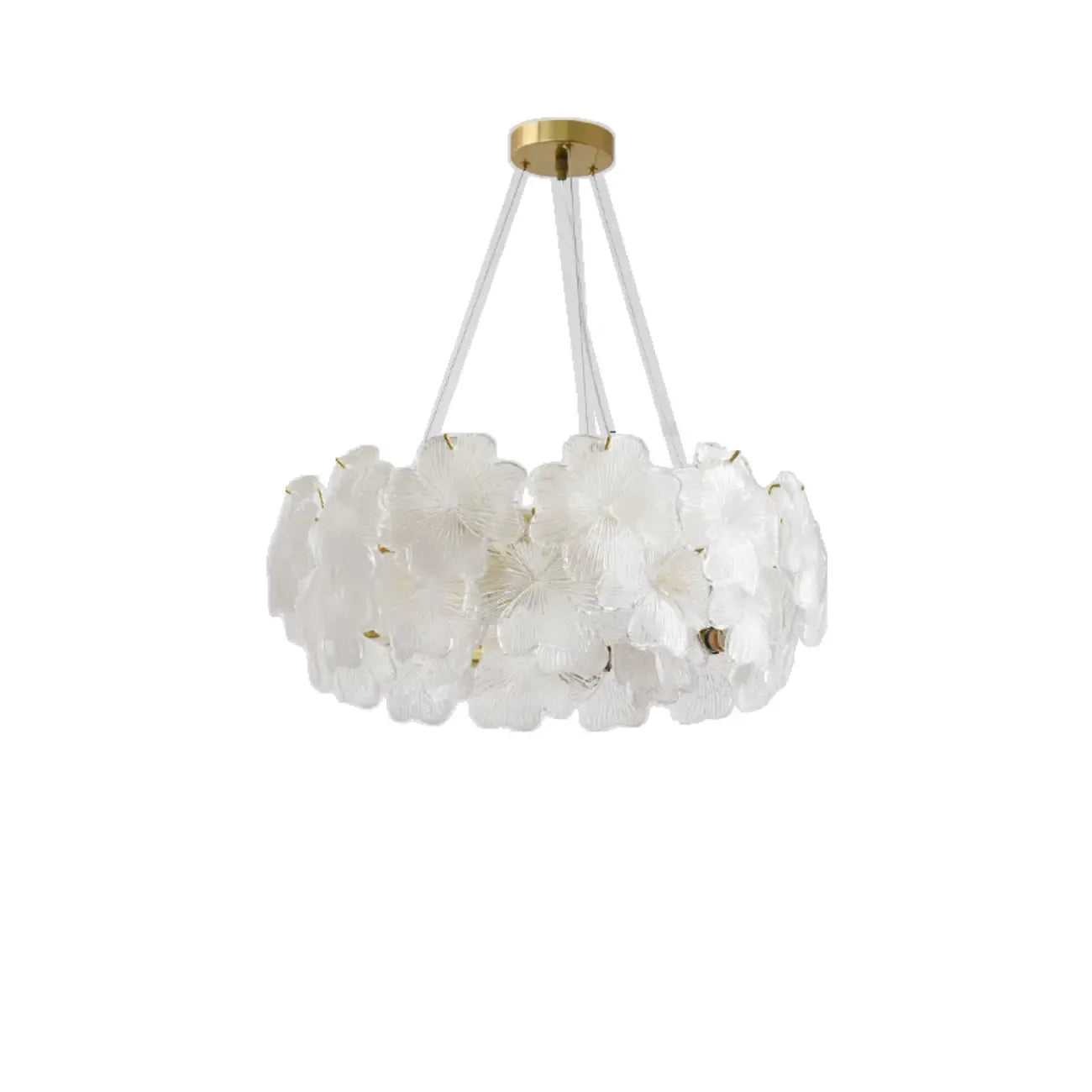 Elegant Round Cluster Floral Glass Chandelier