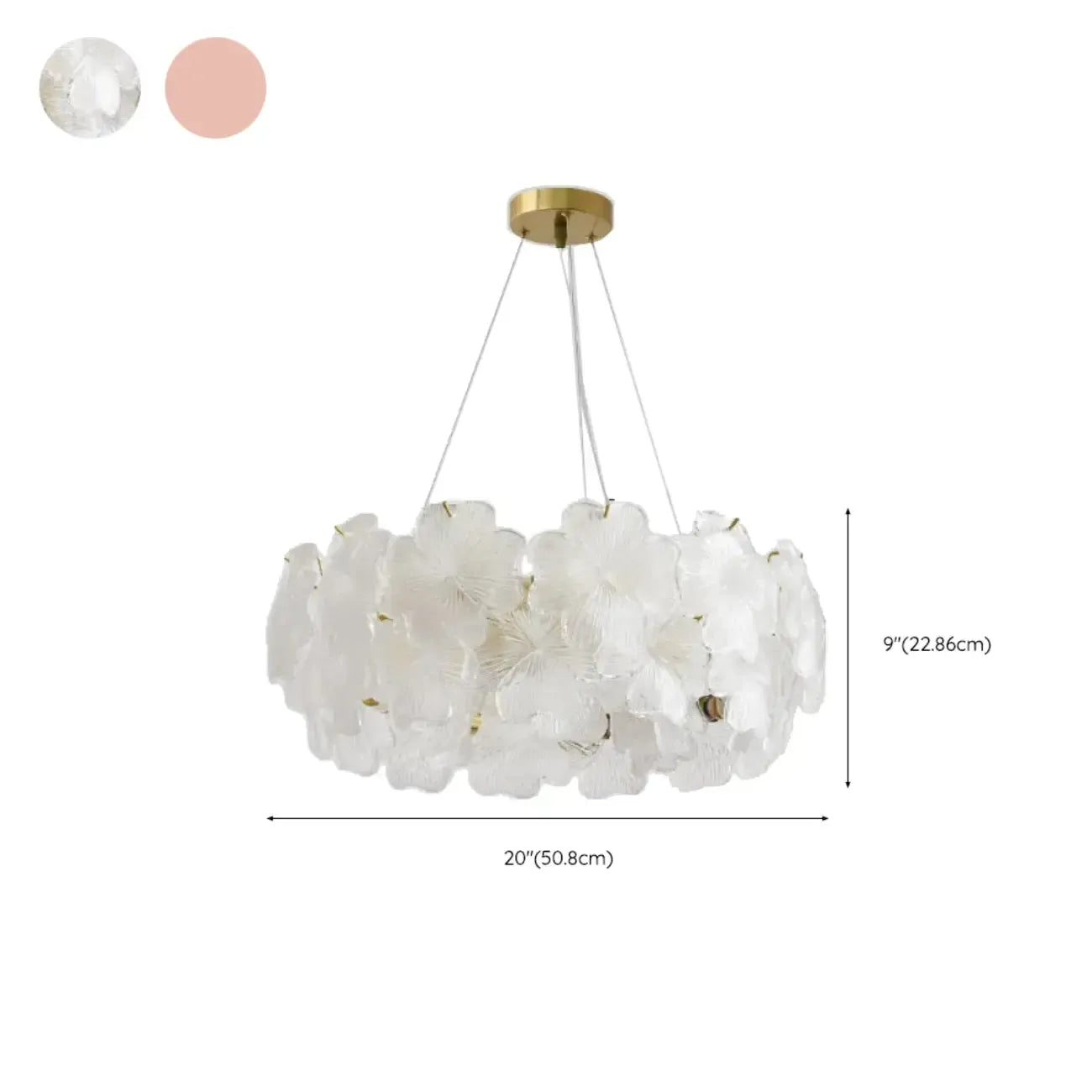 Elegant Round Cluster Floral Glass Chandelier