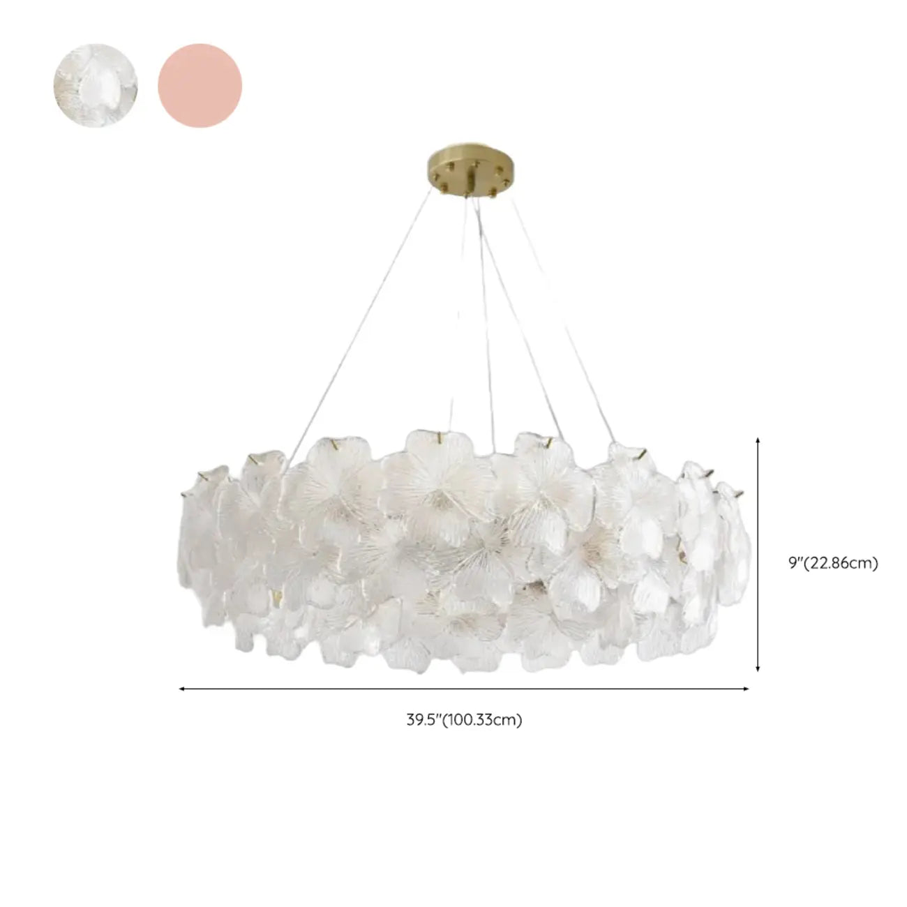 Elegant Round Cluster Floral Glass Chandelier