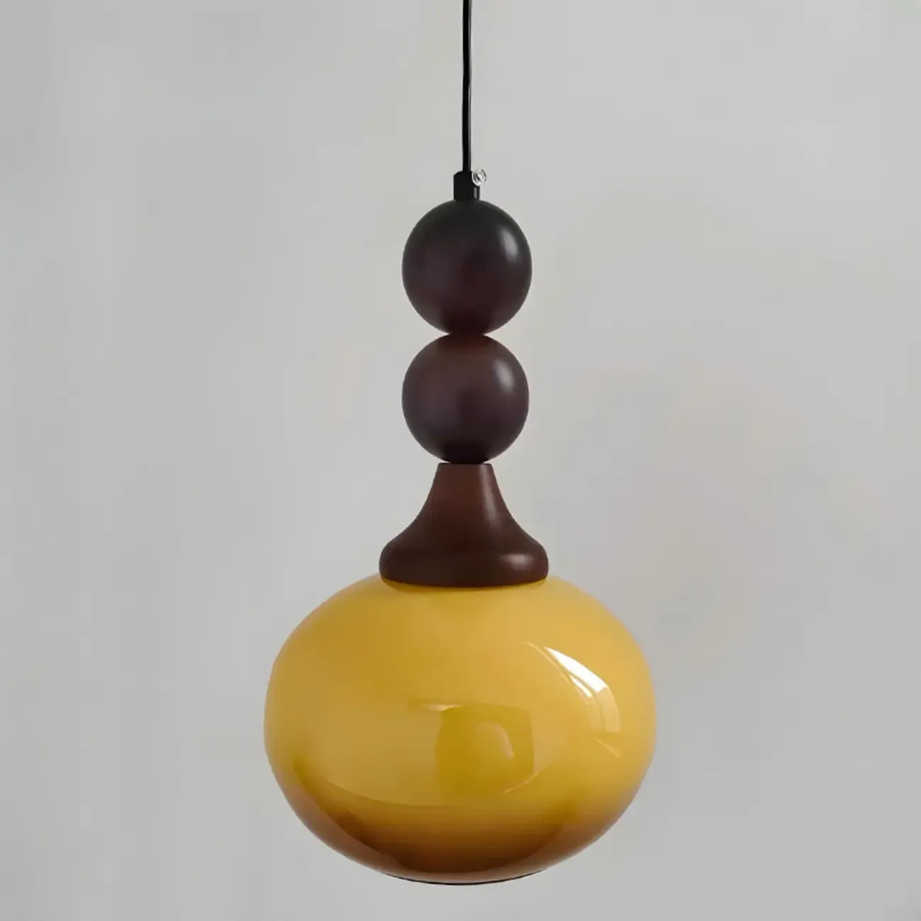 Liftable Orange Glass Pendant Light Fixture Adjustable Height