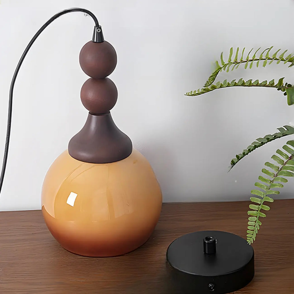 Liftable Orange Glass Pendant Light Fixture Adjustable Height