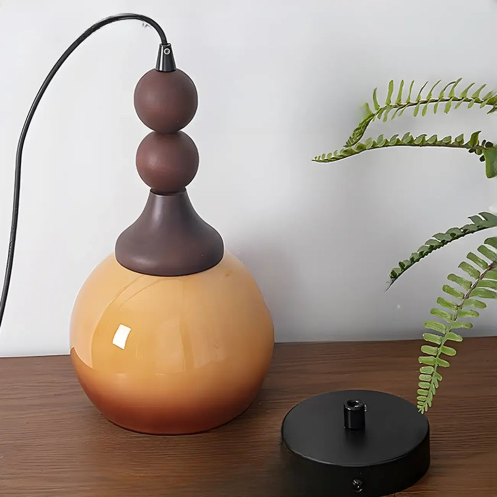 Liftable Orange Glass Pendant Light Fixture Adjustable Height