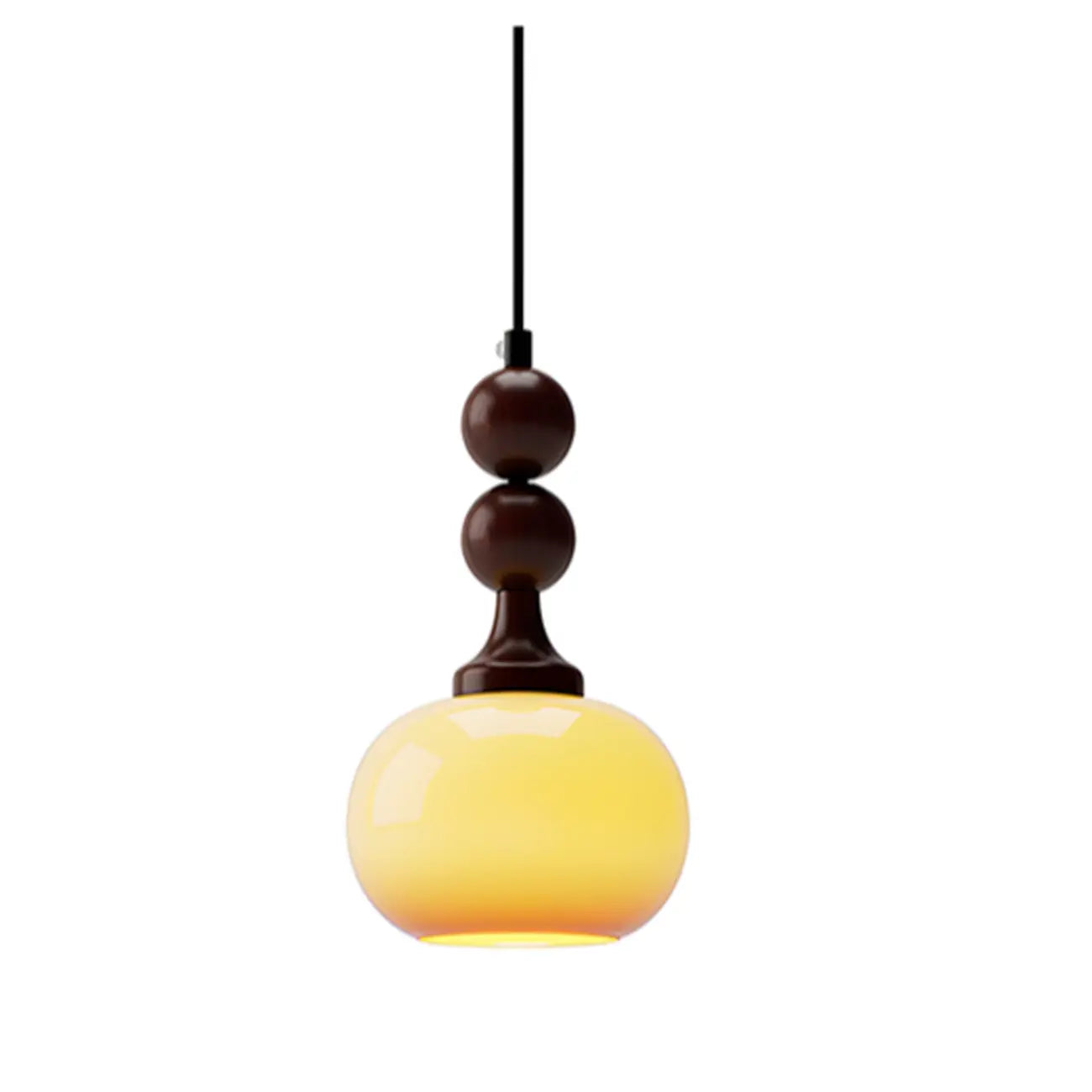 Liftable Orange Glass Pendant Light Fixture Adjustable Height