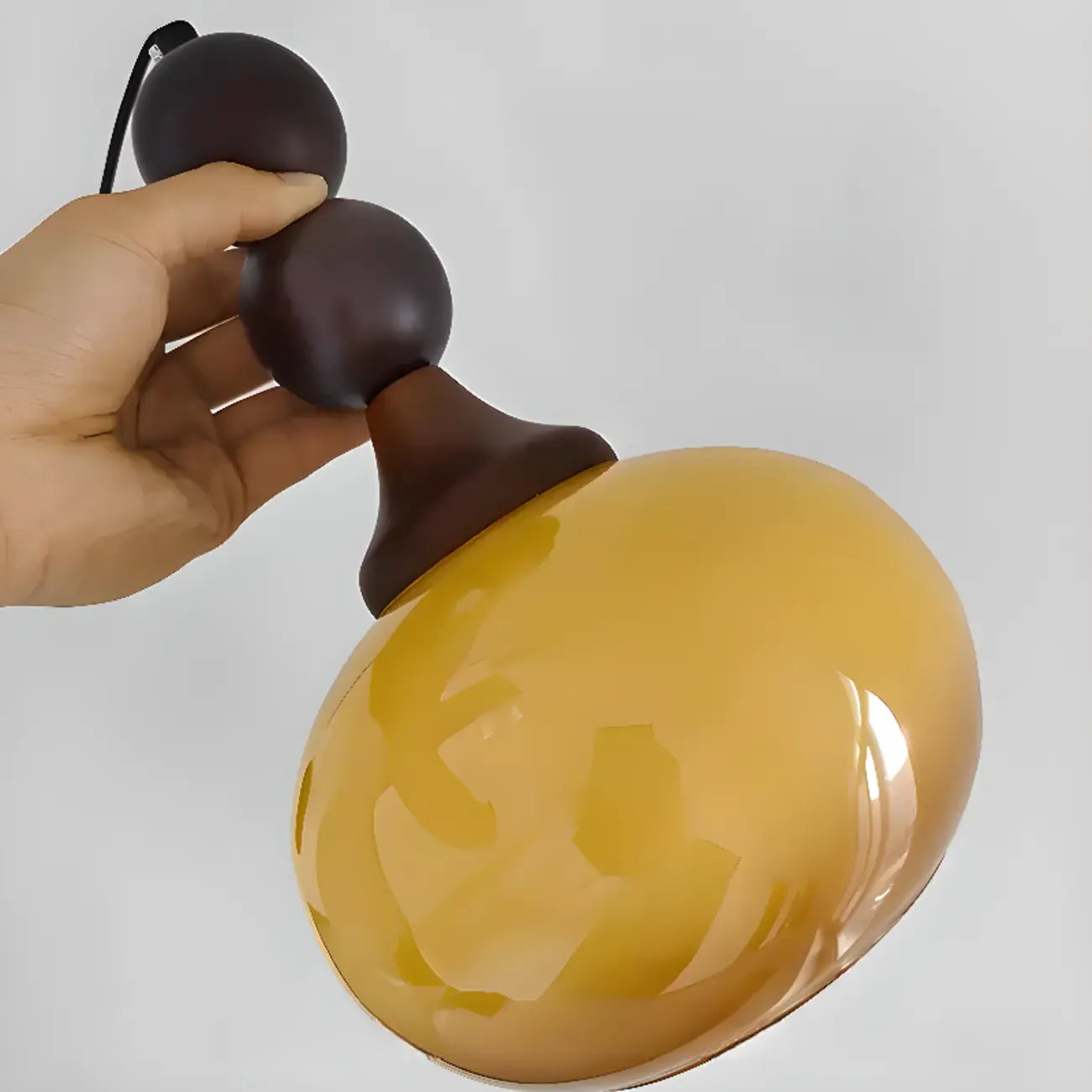 Liftable Orange Glass Pendant Light Fixture Adjustable Height