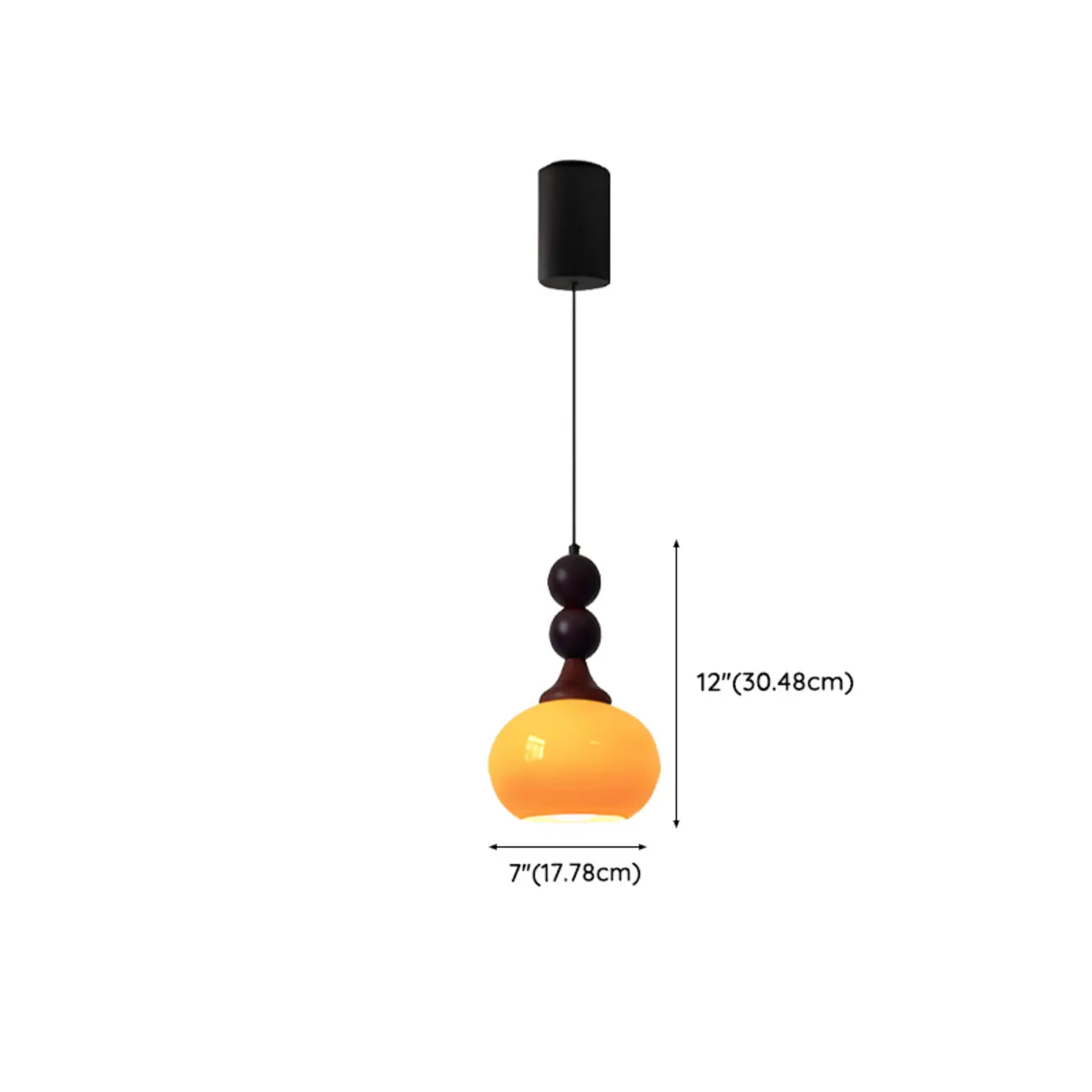 Liftable Orange Glass Pendant Light Fixture Adjustable Height